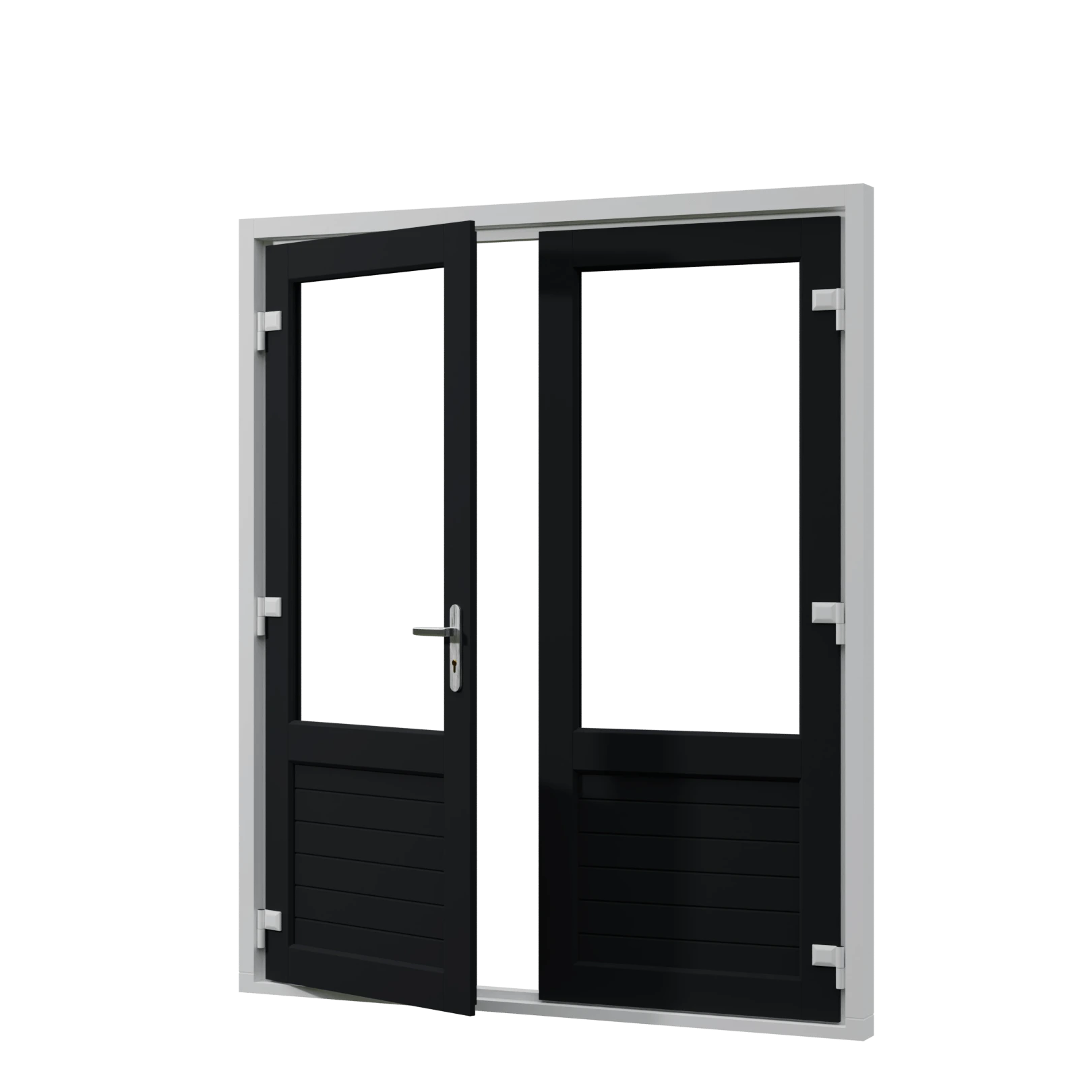 Dubbele-kunststof-buitendeuren-met-paneel