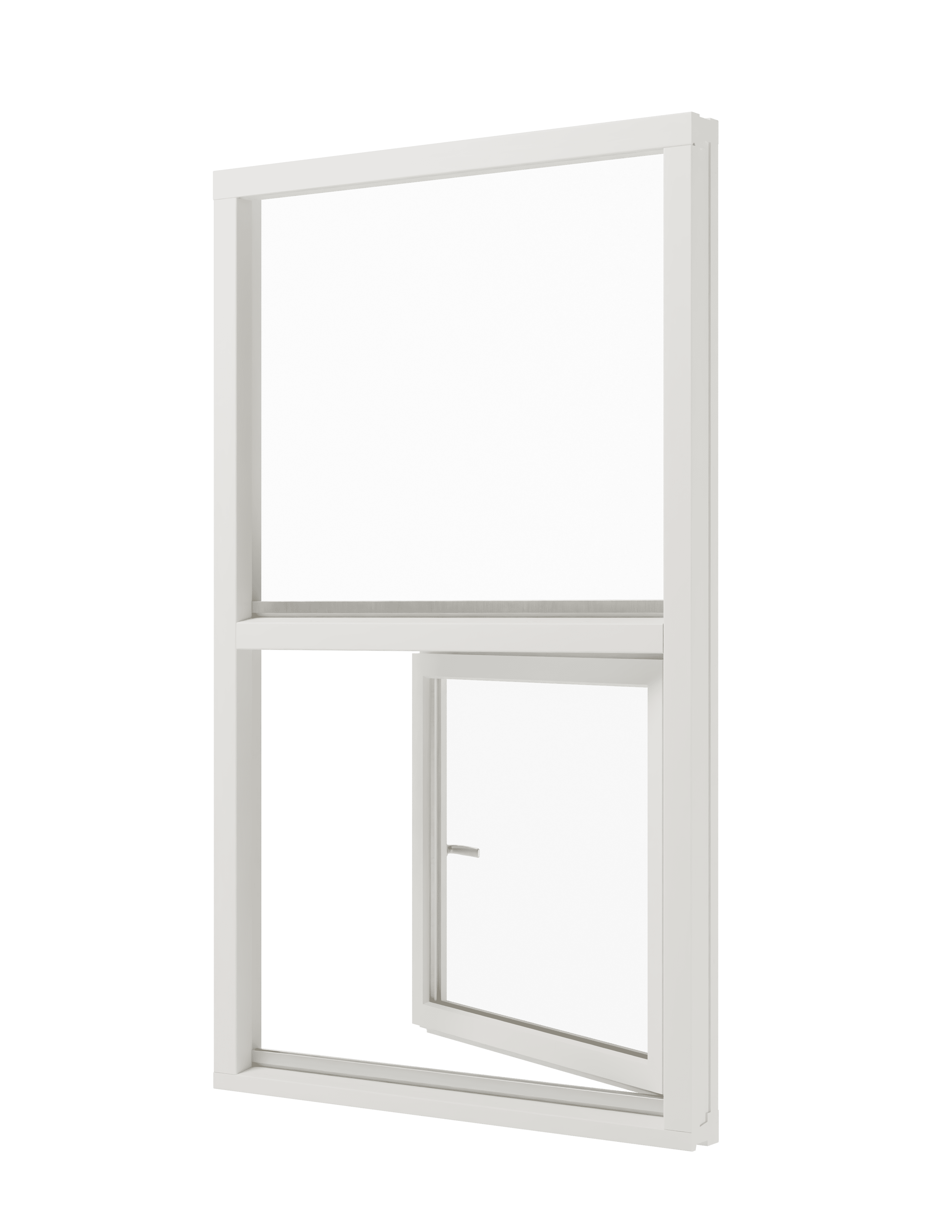 Draaikiepraam (boven) en vast glas mahonie