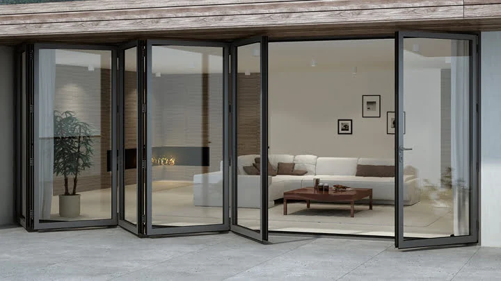 harmonicadeur | meevouwende loopdeur (buitendraaiend)